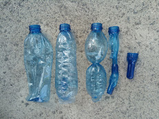 Plastic bottles with defects